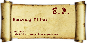 Bosznay Milán névjegykártya