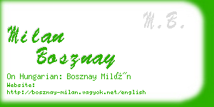 milan bosznay business card